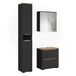Vicco Meuble de salle de bain Ruben, anthracite/chêne artisanal, set de 3 pièces