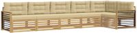 vidaXL - Buiten - bank - set - 6 - st - Wit - en - Beige - Polyester