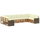vidaXL - Buiten - bank - set - 10 - st - Natuurlijk - en - Crème - Polyester