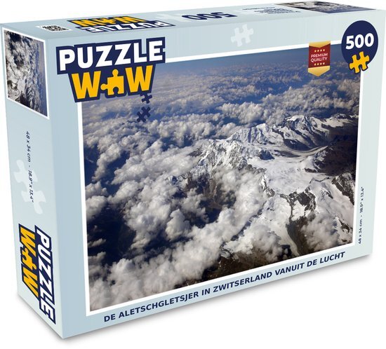 MuchoWow Puzzel De Aletschgletsjer in Zwitserland vanuit de lucht - Legpuzzel - Puzzel 500 stukjes