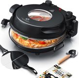KESSER® Pizzaoven – 5 Warmtestanden tot 400°C – 15 Min Timer – 32 cm Pizzasteen – Inclusief Receptenboek