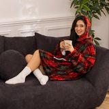 Atmosphera Poncho plaid 'Tartan' - Rood