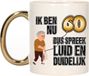 Bellatio Decorations Verjaardag cadeau mok 60 jaar - luid en duidelijk - goud - 300 ml - Keramiek