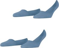 Burlington Everyday 2-Pack onzichtbaar effen katoen multipack footies dames blauw - maat 41-42
