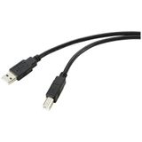 Renkforce RF-5720400 USB-kabel USB 2.0 USB A naar USB B 15 m Zwart
