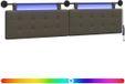vidaXL - Hangend hoofdbord met LED-verlichting - Grijs - Kunstleer