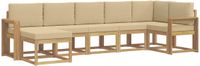 vidaXL Buiten bankenset 7 st Wit en Beige Polyester
