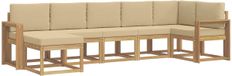 vidaXL Ensemble de canapés d'extérieur 7 pièces Blanc et Beige Polyester