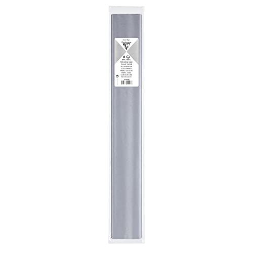 Clairefontaine 95476C Zijdepapier - Waterbestendig - 50 x 75 cm - 8 vellen - Zilver