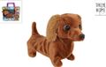 Take Me Home pluche loophond teckel 19cm speelgoed hond bruin