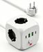 SURIGHT 3-voudige stekkerdoos met USB C/A - 7-in-1 meervoudige stekkerdoos