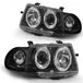 Opel Koplampen met "angel eyes" design, geschikt voor Opel Astra F, bouwjaar 91-94, kleur zwart