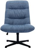 Vente-unique Draaifauteuil van blauwe gechineerde stof SELENDO