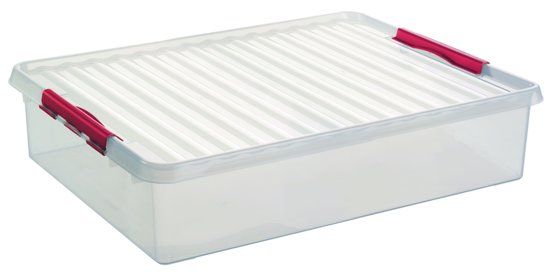 Sunware Q-line Opbergbox 60L - transparant/rood
