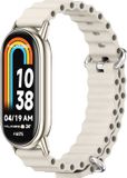 By Qubix - Ocean siliconen bandje - Beige - Geschikt voor Xiaomi Smart Band 8 / 9 / 10