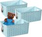 Plasticforte Opbergmand - 3x - Kastmand - rotan kunststof - lichtblauw - 10 Liter - 22 x 33 x 16 cm