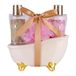 Accentra - Doucheset cadeauset voor vrouwen Wild Berry in badkuip van keramiek, badset cadeau met douchegel, bodylotion en netspons, 3-delige wellness-set voor dames en meisjes