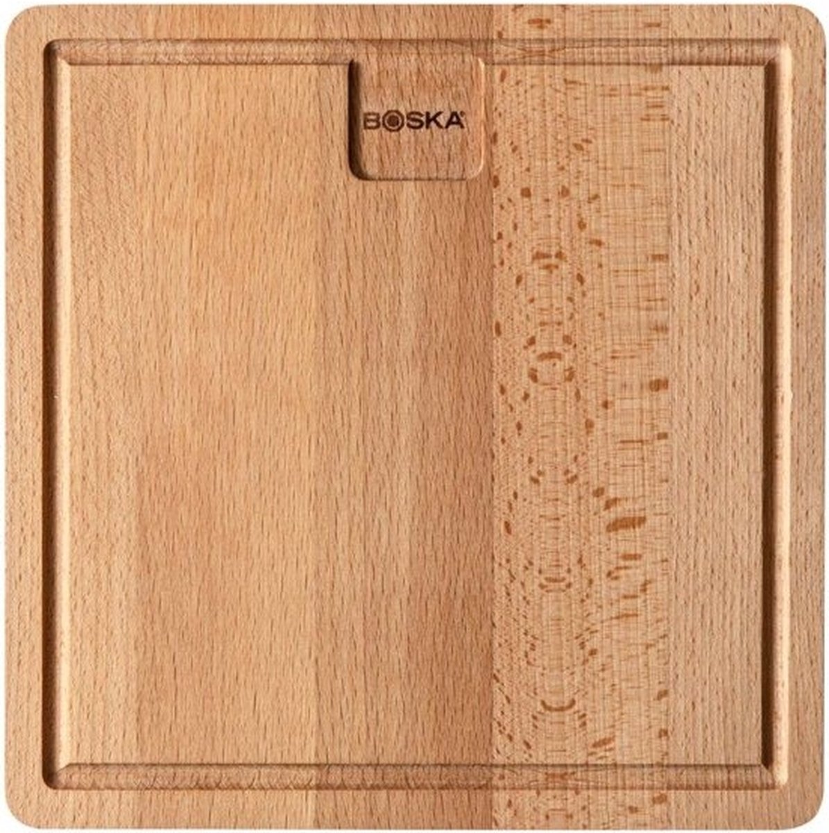 Boska Dining Board Amigo S - Serveerplank - Europees beukenhout - Dinerplank met opvanggeul - 23x23cm