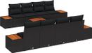 vidaXL - Tuinbank - Set - 9 - st - Zwart - Poly - rattan