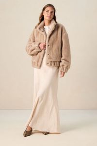 Sissy-Boy Lichtbruine faux fur jas
