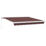vidaXL Parasol Aluminium 2500 mm Large Marron Polyester Manuel