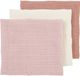 Meyco Baby Uni monddoekjes - 3-pack - pre-washed hydrofiel - soft rose/rose/natural - 30x30cm