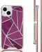 iMoshion Hoesje iPhone 13 - Bordeaux Graphic - Back Cover met Koord