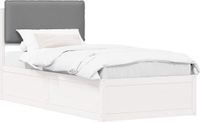 vidaXL Bedframe met Gevoerde Hoofdbord Lichtgrijs 90 x 200 cm
