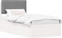 vidaXL Bedframe met Gevoerde Hoofdbord Lichtgrijs 90 x 200 cm