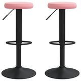 VidaXL Barkrukken 2 st fluweel roze