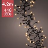 Lumineo 4,2M LED Cluster kerstboomverlichting - Goud - 448 lampjes - Extra warm wit licht