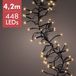 Lumineo 4,2M LED Cluster kerstboomverlichting - Goud - 448 lampjes - Extra warm wit licht