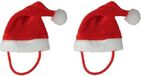 Bellatio Decorations Haar elastiek - 2x - Mini kerstmuts - Rood