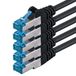 1aTTack.de 3 meter - CAT6a - Netwerkkabel Zwart - 5 stuks CAT 6 A Patchkabel 10000 Mbit/s SFTP PIMF 500 MHz Compatibel met CAT5 CAT6 CAT7 DSL Internet Switch Router