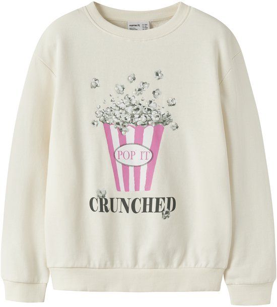 NAME IT Meisjes Sweater NKFKONNA LS NREG SWEAT UNB BOX - Katoen - Maat 116 - Antique White