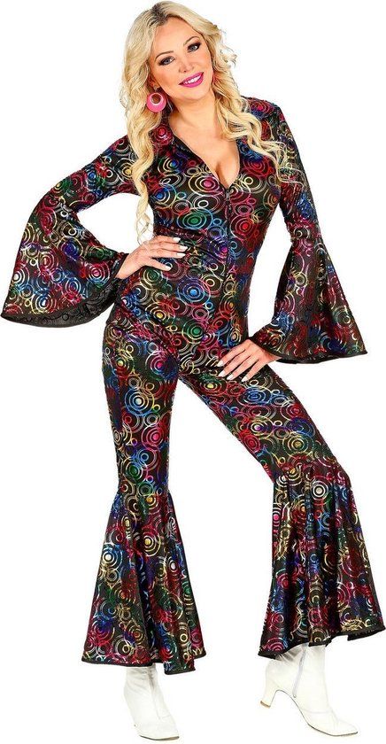 Widmann Hippie Jumpsuit - Multicolor - Women's Size S - 70s Disco Costume