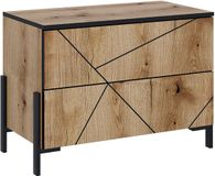 Vicco Hatto Nachtkastje – 78 x 55.2 cm met 2 lades Eiken