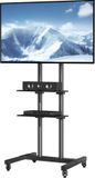 VEVOR Mobiel Tv-Meubel Mobiele Tv-Wagen voor 32-70 Inch Tv'S met Wieltjes En Een Dienblad