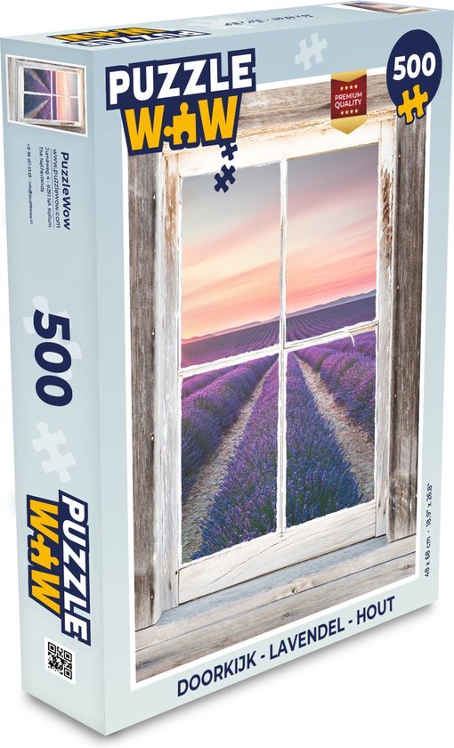 MuchoWow Puzzel Doorkijk - Lavendel - Hout - Legpuzzel - Puzzel 500 stukjes