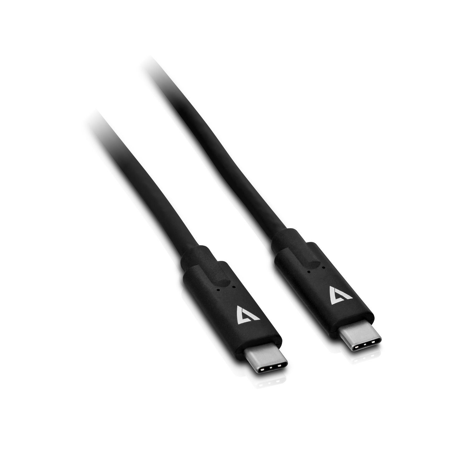 V7 Black USB-C Male to USB-C Male Cable 2m
