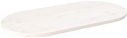 vidaXL - Tafelblad - ovaal - 100x50x2,5 cm - massief grenenhout - wit