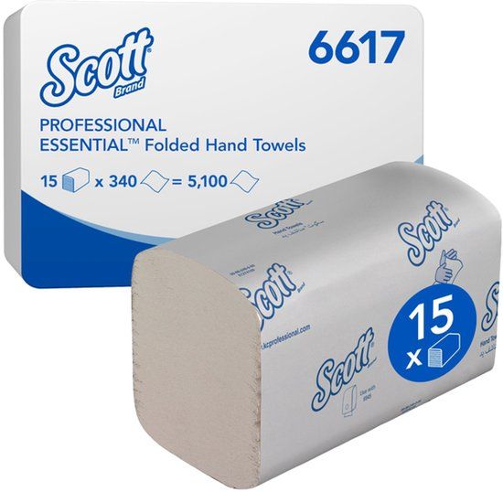 Scott Essential Handdoek Scott Essential 1laags 200x212mm Wit