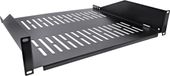 InLine® 19 inch planken, 400 mm, 20 kg, 2HE, RAL 9005 zwart