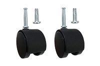 Shepherd Hardware 9418 2-inch bureaustoel Caster, Twin Wheel, 5/16-inch stuurpen Diameter, 34 lbs laadvermogen, 2-Pack, zwart