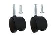 Shepherd Hardware 9418 2-inch bureaustoel Caster, Twin Wheel, 5/16-inch stuurpen Diameter, 34 lbs laadvermogen, 2-Pack, zwart