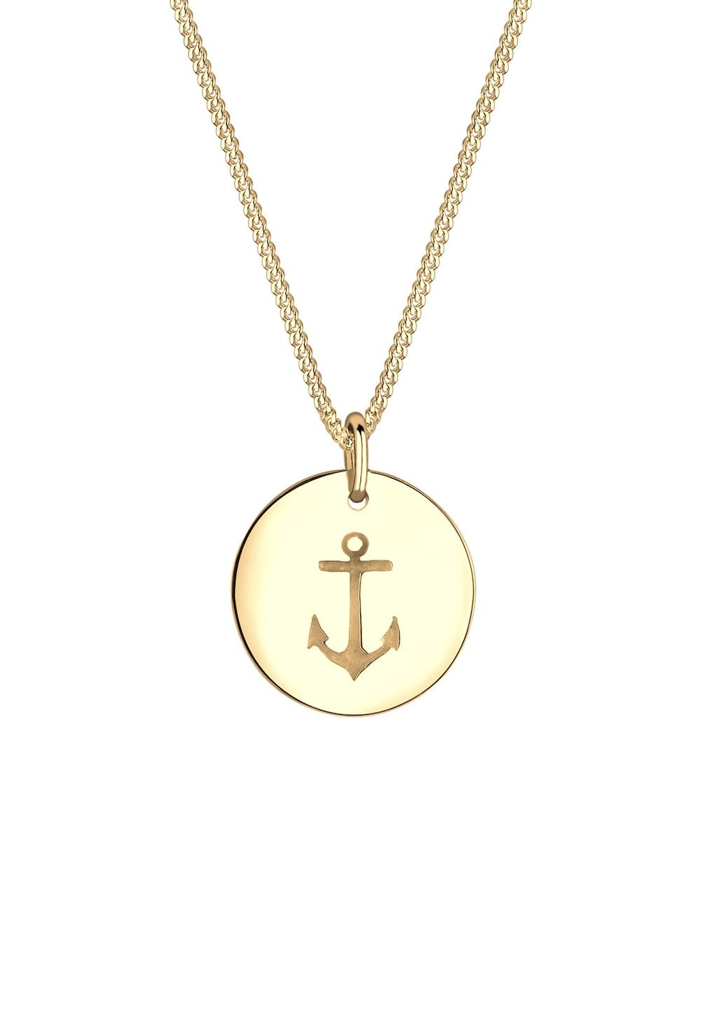 Elli Halsketting Dames Anker Munt Hanger Maritiem 925 Sterling Zilver Ketting
