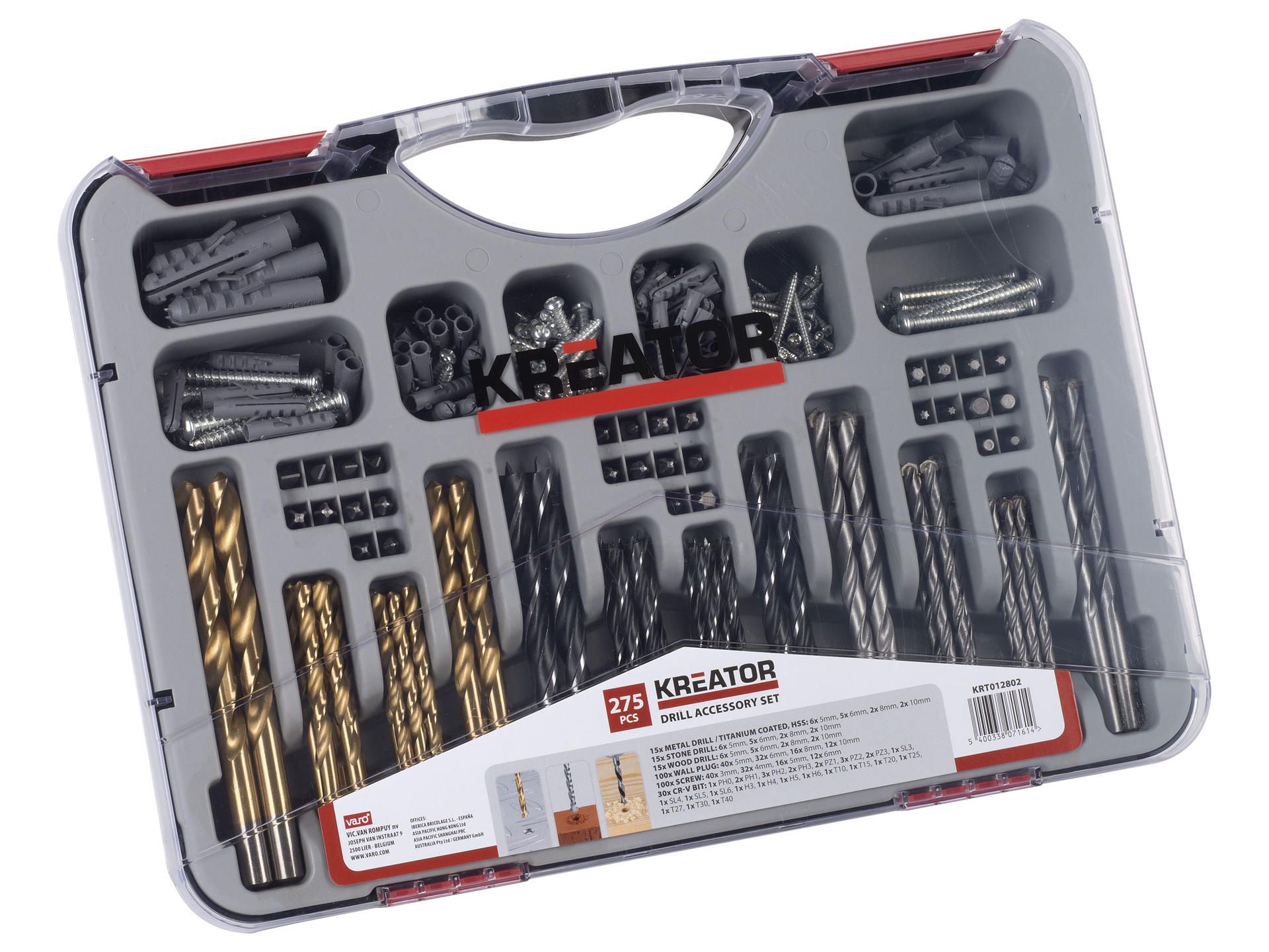 Kreator KRT012802 275-delige Bit- en Borenset