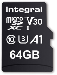 Integral 64GB PREMIUM HIGH SPEED MICROSDHC/XC V30 UHS-I U3