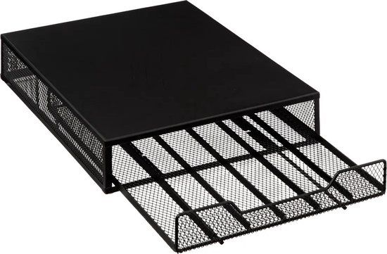 5five Koffie cup/capsule houder/dispenser - metaal - voor 60 cups - Zwart