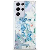 ERT GROUP mobiel telefoonhoesje voor Samsung S21 ULTRA origineel en officieel erkend Babaco patroon Flowers 026 optimaal aangepast aan de vorm van de mobiele telefoon, gedeeltelijk bedrukt